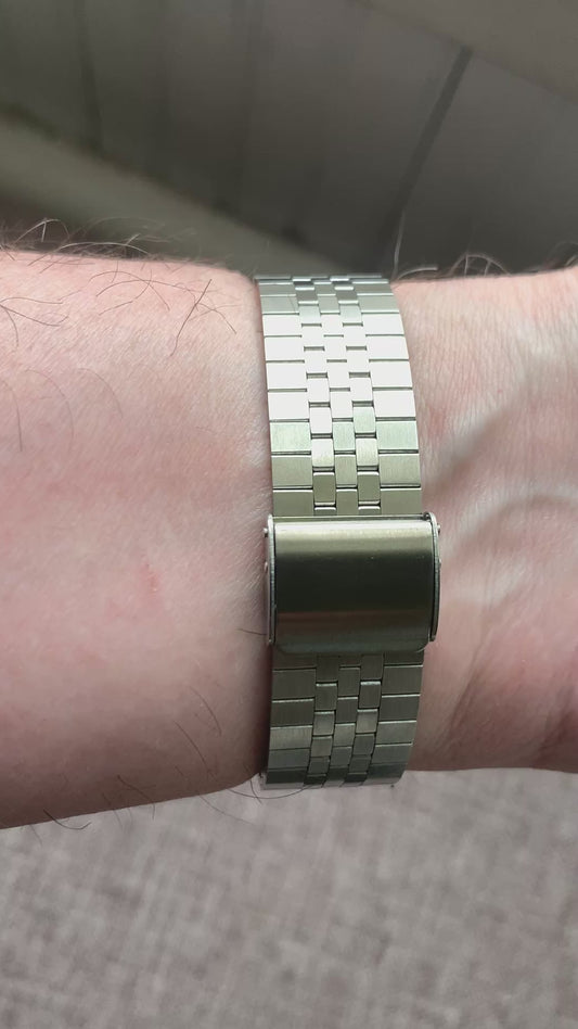 Royale with Cheese V.  Casio AE-1200.  Metal case and faceplate. Multicolor filter. Flashing alarm. Vintage bracelet.