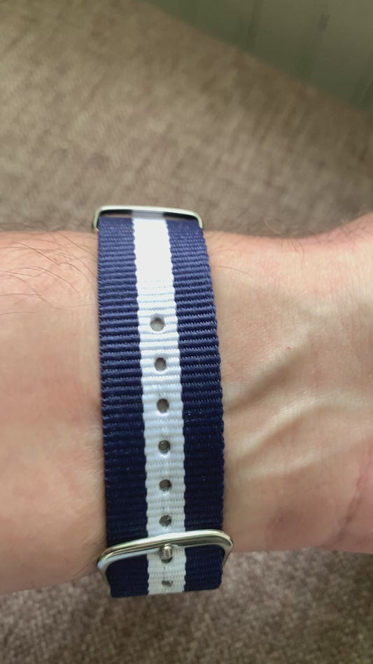 Cloth & Steel. 38mm brushed stainless steel. Ornate dial. Sapphire crystal. Seiko NH38