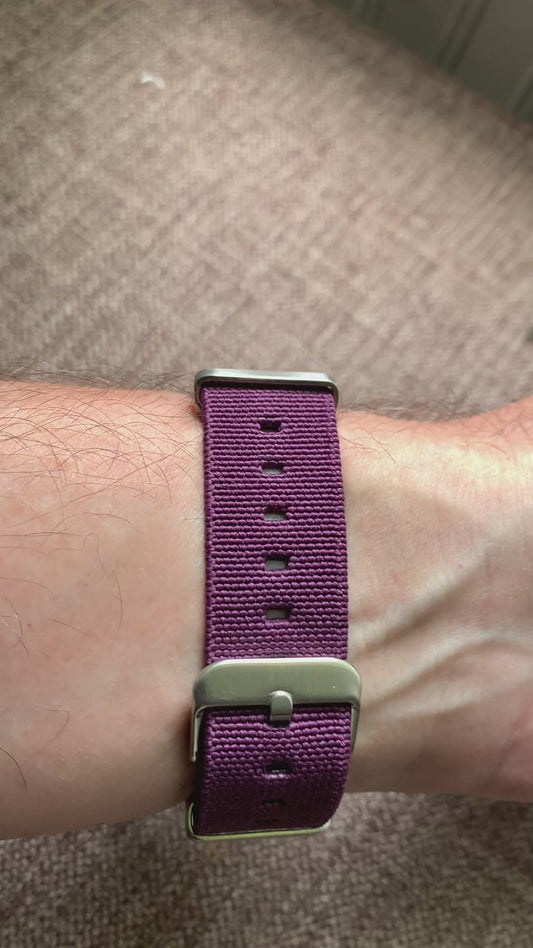 Larkspur 1.1 - 36mm Titanium field watch. Purple MOP dial. Seiko NH35.