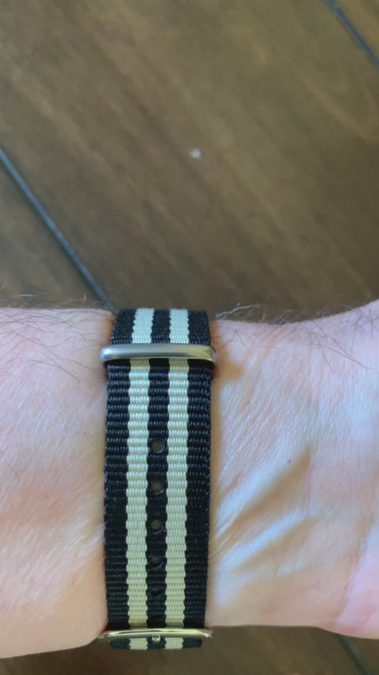 Bishop. Marriage watch. 33mm NOS stainless steel vintage case. Vintage enamel  ‘New England’ dial. Miyota 2036 quartz movement.